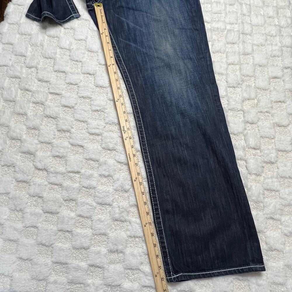 Big Star Union Straight Leg Jeans Mens 38x32 Dark Wash Contrast Stitch Denim - Picture 7 of 13
